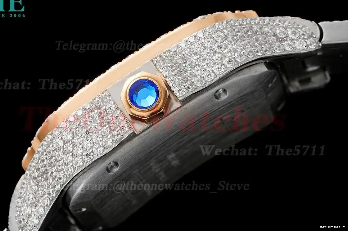 Santos 40mm SS XL 100 Rmn SS RG Mens AMG Dia MY9015 0612